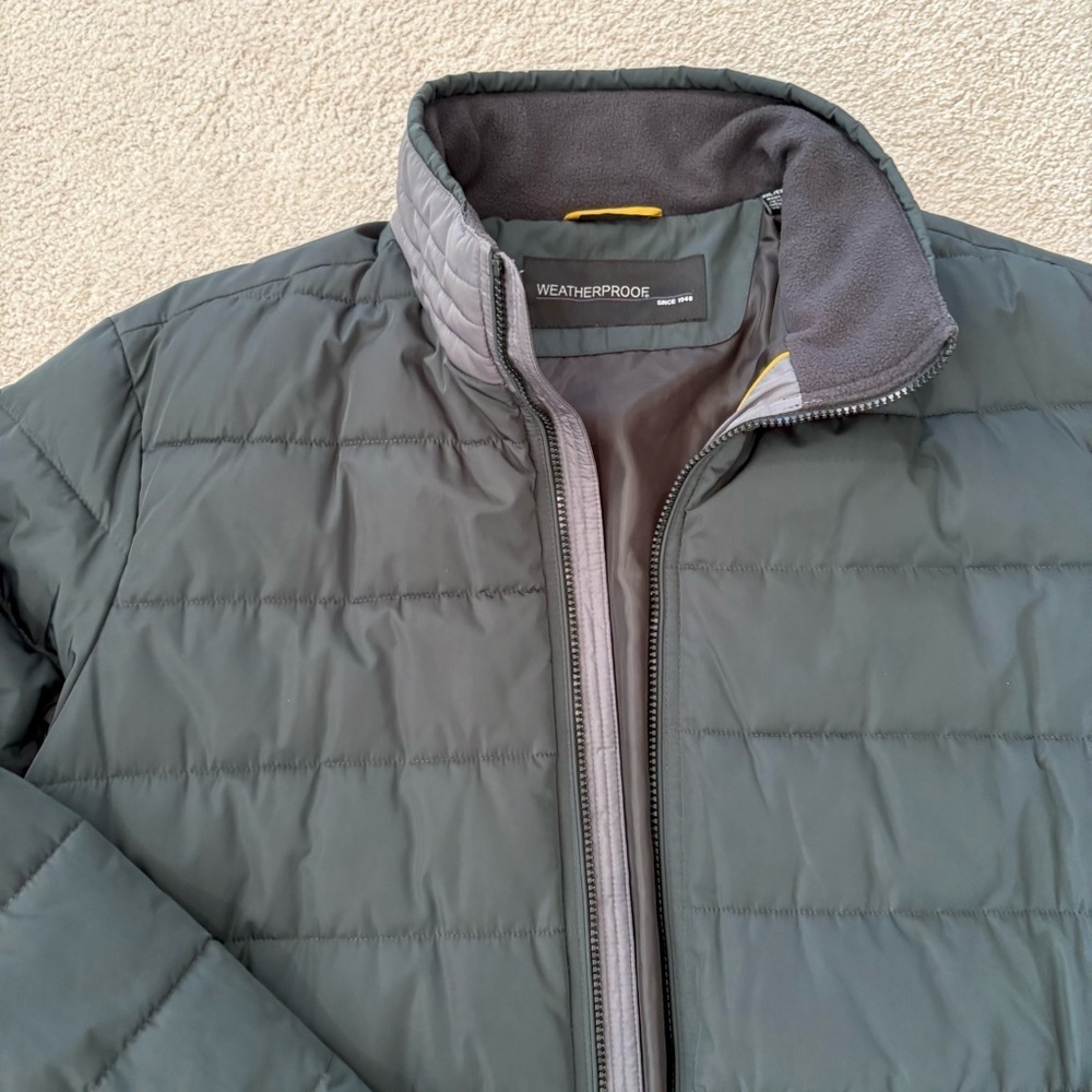 Weatherproof Dark Green Black Full Zip Pockets Puffer Jacket Men's XXL Winter - Picture 11 of 15